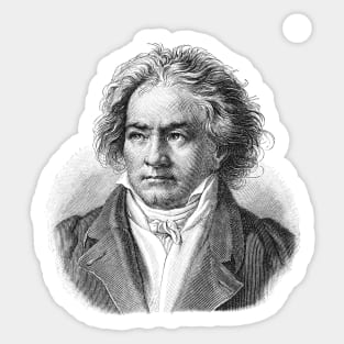 Ludwig van Beethoven in black and white Sticker